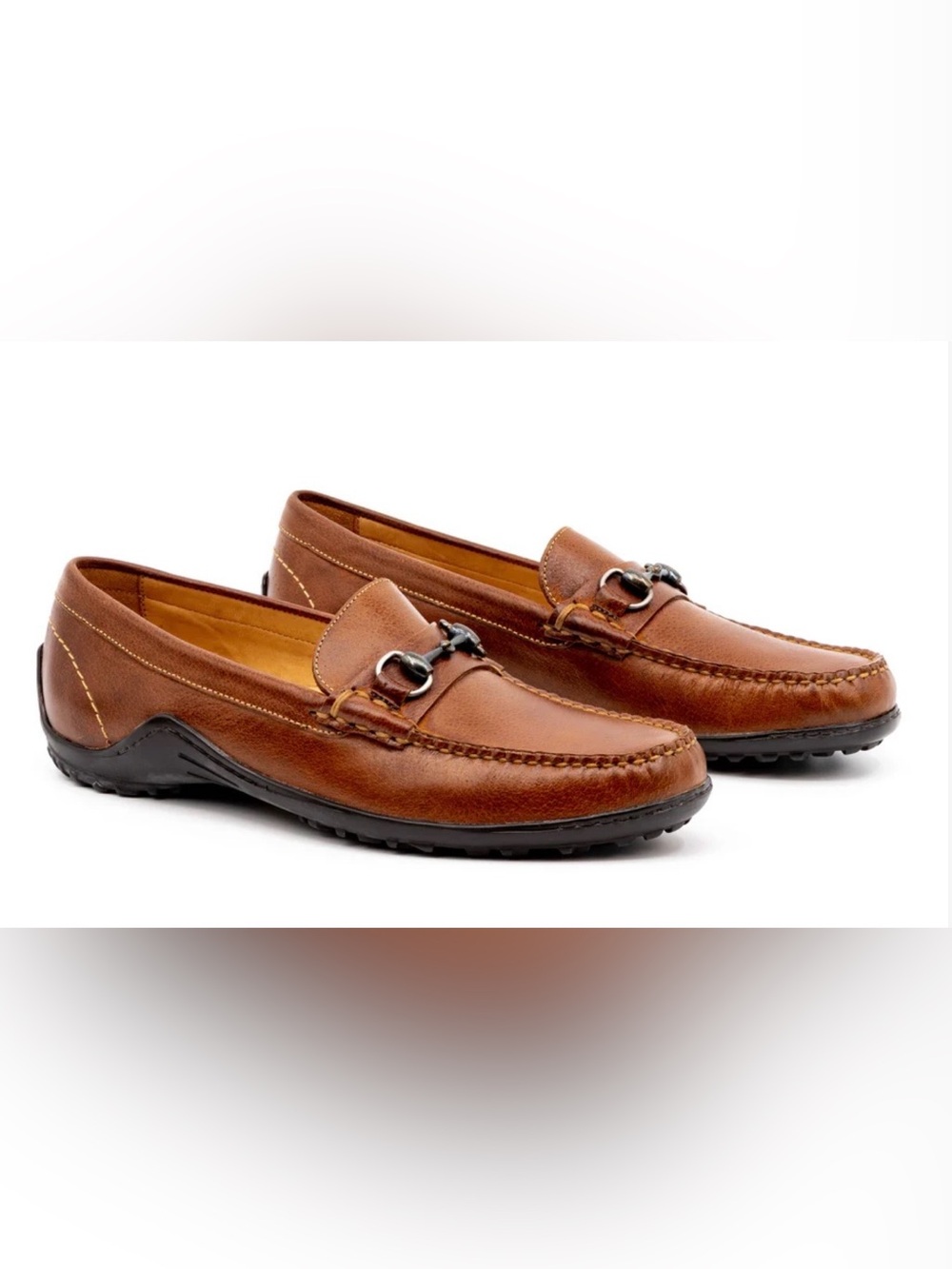Martin Dingman Tan Leather Bit-Trim Loafers Size 9.5